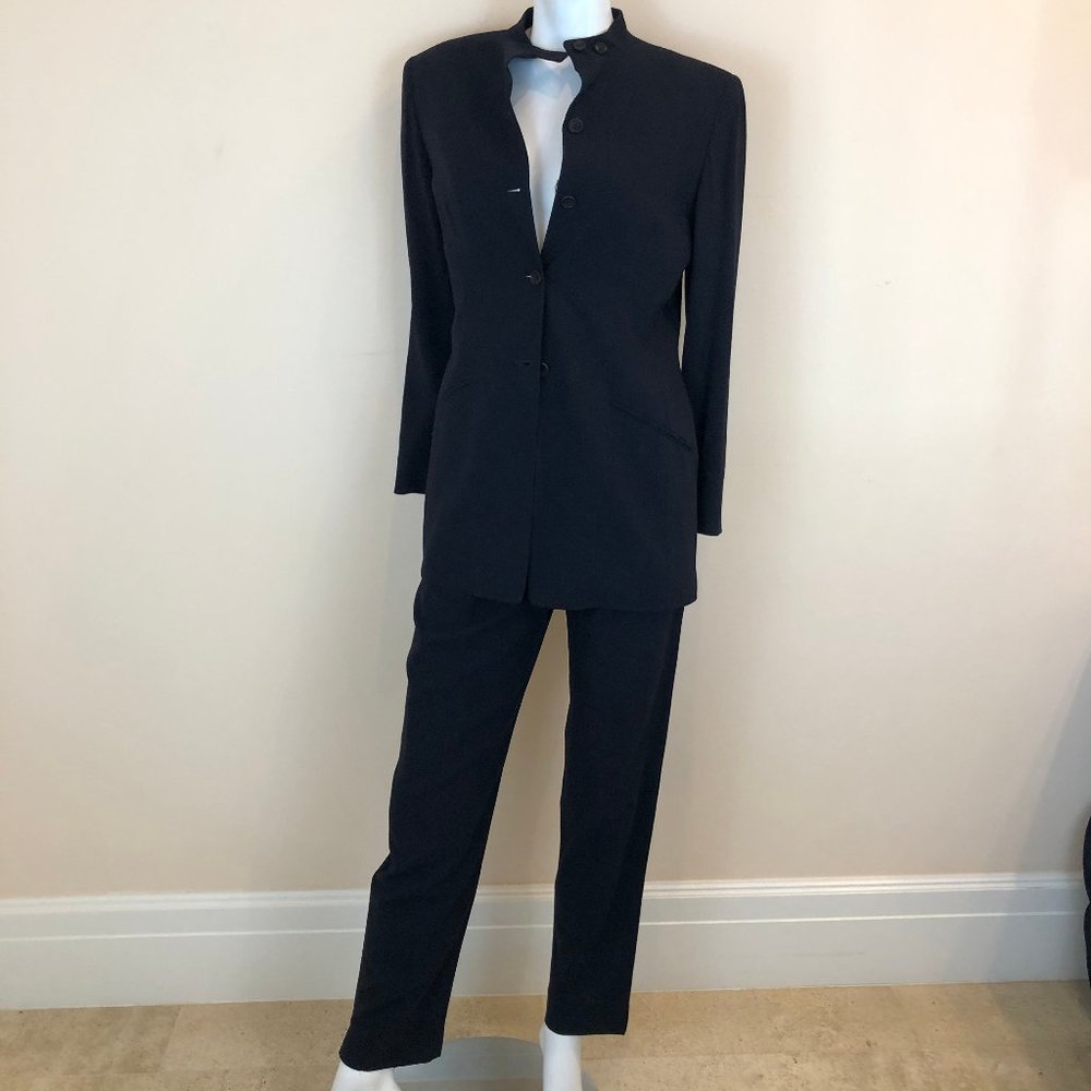 Emanuel Ungaro Black Suit Jacket & Pants Set